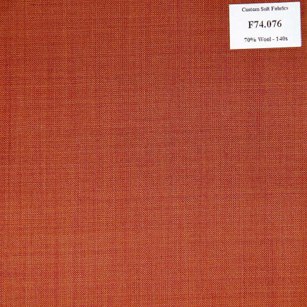 F74.076 Kevinlli V6 - Vải Suit 70% Wool - Đỏ Trơn